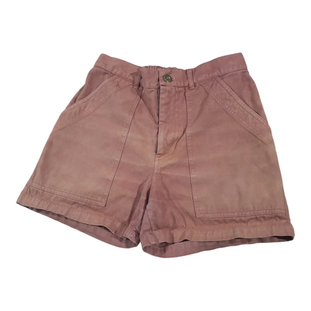 Big Bud Press Work Shorts Clay Pink Salmon Cotton Twill High Waisted Small